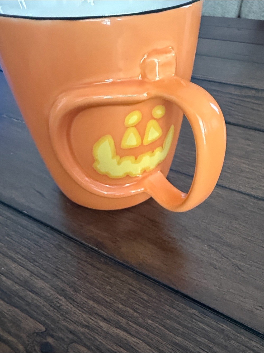 Vintage 2003 Starbucks Barista Halloween Jack O’ Lantern Pumpkin 3D Handle Mug.